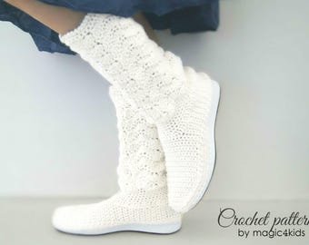 Crochet pattern : women lace boots on rubber soles,outdoor crochet boots,women crochet boots for street,adult sizes,lace boots,footwear,teen
