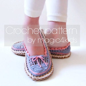 Crochet pattern- toddler slippers with rope soles,for kids 1- 10 yo,soles pattern included,loafers,shoes,espadrilles,child,girl,boy,cord