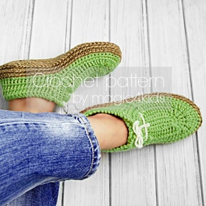 Crochet pattern-women moccasins with rope soles,soles pattern included,all female sizes,boots,shoes,loafers,slippers,adult,laced up,sneakers image 4