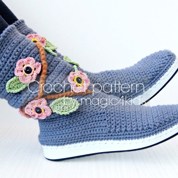 Bottes en crochet pour femmes - tutoriel PDF pour les crocheter, téléchargement instantané, bottes de crochet