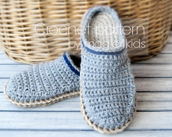 Crochet pattern TODDLER CLOGS with rope soles,for 1 yo up to 10 yo,slippers,scuffs,loafers,kids,girl,boy,soles pattern included,cord,twine