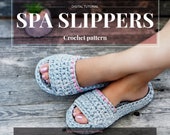 CROCHET PATTERN- women and men spa wellness slippers,all sizes,slip ons,shoes,loafers,scuffs,adult,t-shirt yarn,unisex,spaghetti yarn