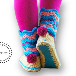 Haakpatroon: dameslaarzen op viltzool, alle damesmaten, loafers, pantoffels, volwassenen, meisjes, tutorial viltzolen inbegrepen, tiener, schoeisel
