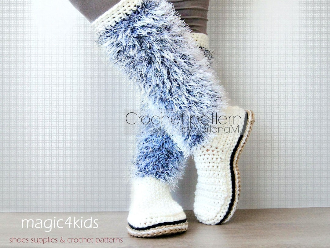 Crochet Pattern Women Boots With Jute Rope Soles,soles Pattern - Main Image