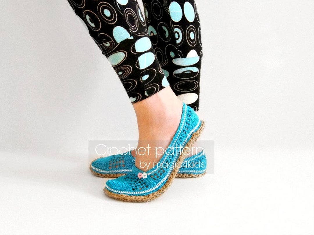 Crochet Pattern: Women Slippers With Jute Rope Solessoles - Etsy