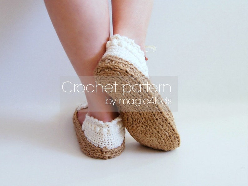 Crochet pattern ballerina shoes with jute rope soles,soles pattern included,all female sizes,loafers,slippers,mary janes,adult,girl,twine image 5