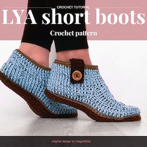 CROCHET PATTERN LYA short boots,buttons,slippers,all women sizes,loafers,adult sizes,girl,yarn,soles pattern included image 2