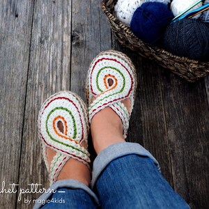 Crochet pattern women twisted clogs with rope soles,soles pattern included,slip ons,shoes,loafers,scuffs,slippers,adult,cord,house shoes image 2