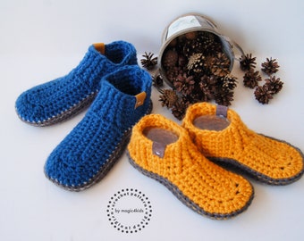 CROCHET PATTERN- DAKOTA casual unisex slippers,kids,adults,boys,girls,women,men,winter,loafers,footwear,house shoes,super bulky,moccasins