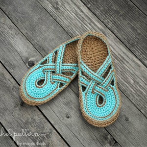 Crochet pattern women crossed straps clogs with rope soles,soles pattern included,slip ons,shoes,loafers,scuffs,slippers,adult,cord image 2