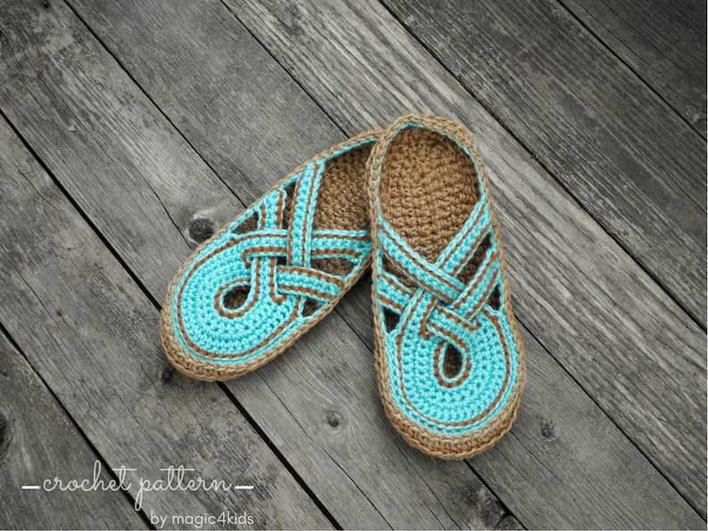 Crochet pattern women crossed straps clogs with rope soles,soles pattern included,slip ons,shoes,loafers,scuffs,slippers,adult,cord image 2