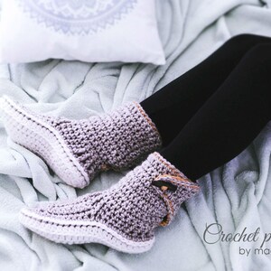 Crochet Pattern Women Adjustable Slipper-boots With Optional Extra ...