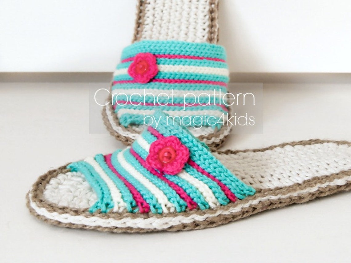 Crochet Pattern sandals With Jute Rope Soles slip ons slippers flip crochet-pattern-sandals-with-jute-rope-soles-slip-ons-slippers-flip