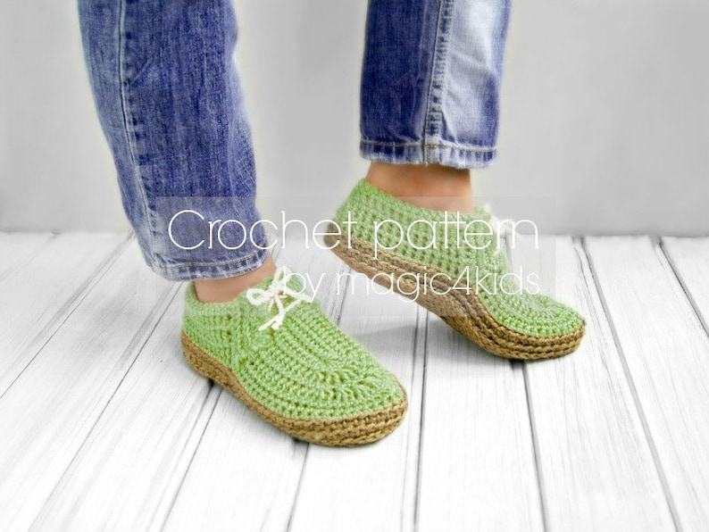 Crochet pattern-women moccasins with rope soles,soles pattern included,all female sizes,boots,shoes,loafers,slippers,adult,laced up,sneakers image 1