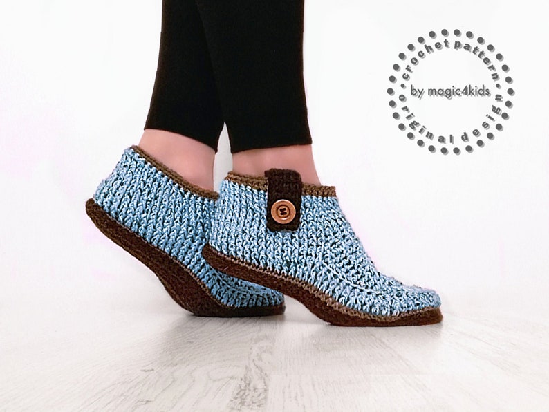CROCHET PATTERN LYA short boots,buttons,slippers,all women sizes,loafers,adult sizes,girl,yarn,soles pattern included image 1