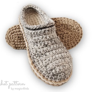 Crochet pattern- men basic clogs with rope soles,soles pattern included,adult,men,teen boys,slippers,loafers,scuffs,slip on,shoes,cord,twine