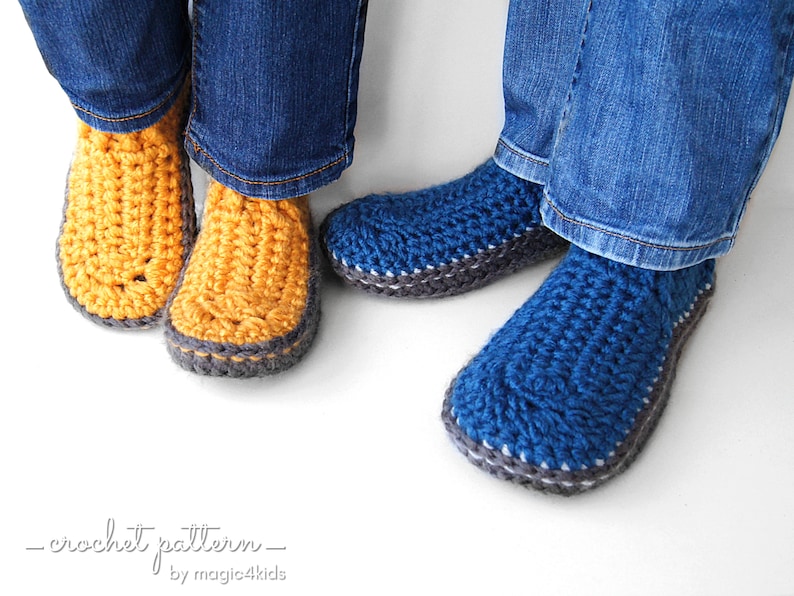 CROCHET PATTERN DAKOTA casual unisex slippers,kids,adults,boys,girls,women,men,winter,loafers,footwear,house shoes,super bulky,moccasins image 5