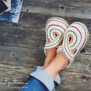 Crochet pattern women twisted clogs with rope soles,soles pattern included,slip ons,shoes,loafers,scuffs,slippers,adult,cord,house shoes image 3