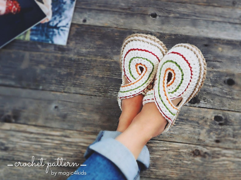Crochet pattern women twisted clogs with rope soles,soles pattern included,slip ons,shoes,loafers,scuffs,slippers,adult,cord,house shoes image 3