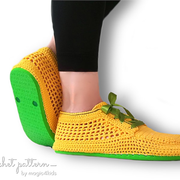 CROCHET PATTERN- Short women sneakers on flip-flop soles,slippers,all women sizes,loafers,adult sizes,girl,fillet,youth,shoes,outdoor,summer