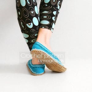 Crochet pattern: women slippers with jute rope soles,soles pattern included,all female sizes,adult,shoes,espadrilles,adult,girl,cord,twine image 4