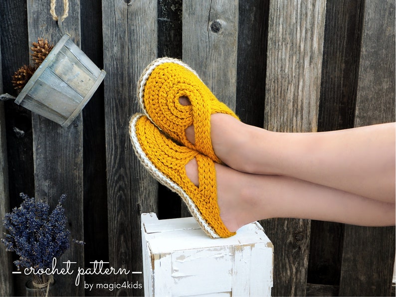 CROCHET PATTERN women knit-look twisted clogs with rope soles,soles pattern included,slip ons,shoes,loafers,scuffs,slippers,adult,cord image 2