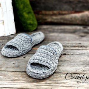 CROCHET PATTERN women and men spa&wellness slippers,all sizes,slip ons,shoes,loafers,scuffs,adult,t-shirt yarn,unisex,spaghetti yarn image 7