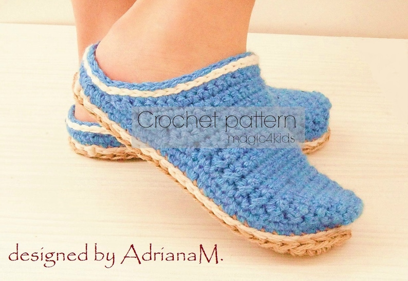 Crochet pattern basic clogs for kids,10 sizes: 5 to 8 5/8,rope soles pattern included,slippers,toddler,loafers,scuffs,flip flops,slip ons image 4