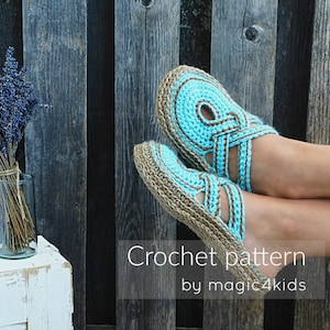 Crochet pattern women crossed straps clogs with rope soles,soles pattern included,slip ons,shoes,loafers,scuffs,slippers,adult,cord image 1