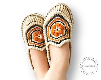 Crochet pattern - women slippers with rope soles,all women sizes,loafers,shoes,adult,women,girl,soles pattern included,cord soles,twine