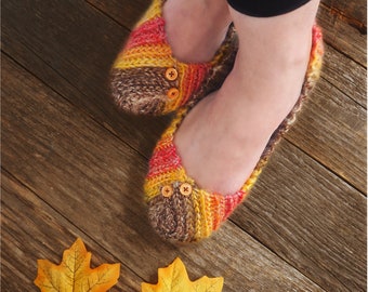 Crochet pattern- PERFECT FALL slippers,women,adult sizes,loafers,footwear,house,quick diy,shoes