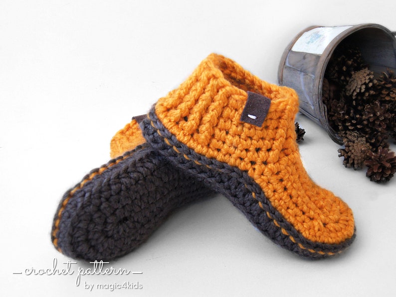 CROCHET PATTERN DAKOTA casual unisex slippers,kids,adults,boys,girls,women,men,winter,loafers,footwear,house shoes,super bulky,moccasins image 7