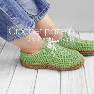 Crochet pattern-women moccasins with rope soles,soles pattern included,all female sizes,boots,shoes,loafers,slippers,adult,laced up,sneakers image 2