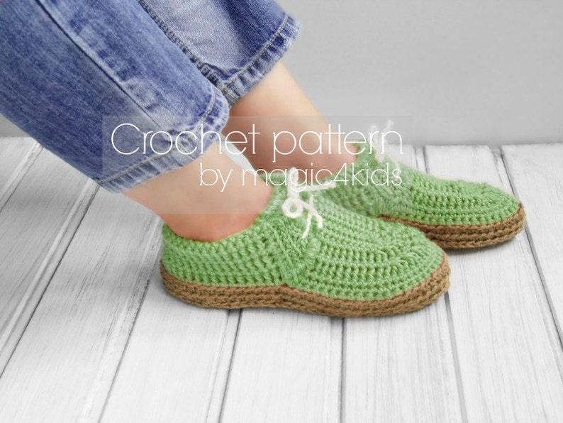 Crochet pattern-women moccasins with rope soles,soles pattern included,all female sizes,boots,shoes,loafers,slippers,adult,laced up,sneakers image 2