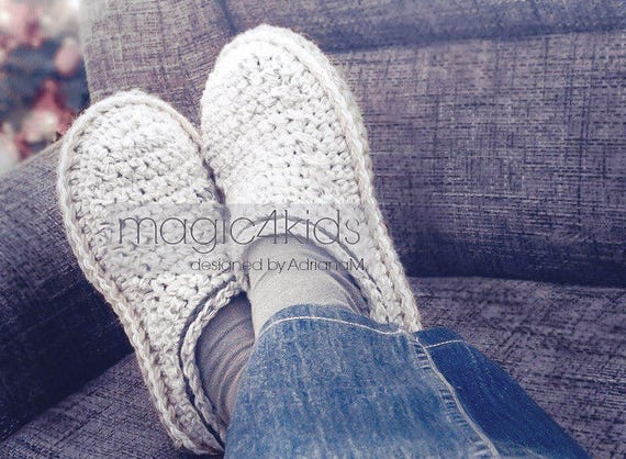 Buy Crochet Pattern Men Basic Slippers With Rope Solessoles Online in India  - Etsy