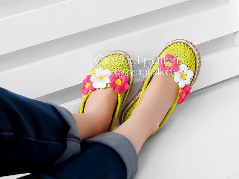Crochet pattern: women slippers with jute rope soles,soles pattern included,women sizes,adult,girl,espadrilles,shoes,loafers,cord,twine