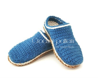 Crochet pattern- basic clogs for kids,10 sizes: 5" to 8 5/8",rope soles pattern included,slippers,toddler,loafers,scuffs,flip flops,slip ons