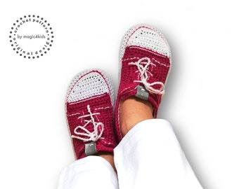 CROCHET PATTERN- Plain sneakers on flip-flop soles,slippers,all women sizes,loafers,adult sizes,girl,young,outdoor shoes,footwear