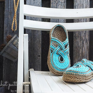 Crochet pattern women crossed straps clogs with rope soles,soles pattern included,slip ons,shoes,loafers,scuffs,slippers,adult,cord image 4