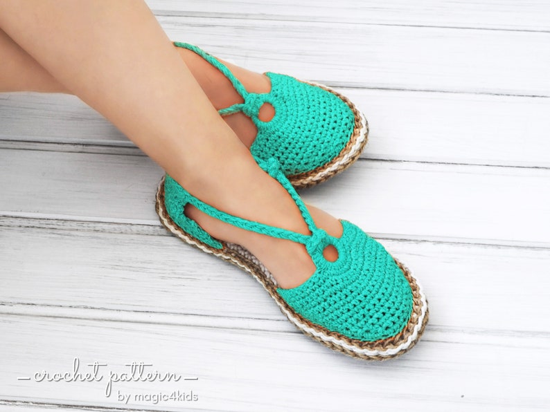 Crochet pattern-ring sandals with rope soles,soles pattern included,shoes,slippers,sandals,scuffs,loafers,women,adult,girl,cord,twine,laces 