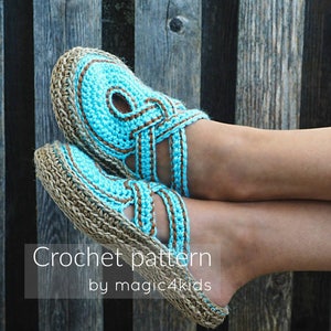 Crochet pattern women crossed straps clogs with rope soles,soles pattern included,slip ons,shoes,loafers,scuffs,slippers,adult,cord image 2