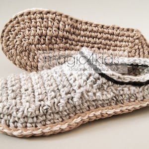 Crochet pattern men basic slippers with rope soles,soles pattern included,scuffs,clogs,loafers,home shoes,adult,teen boys,footwear,cord image 4