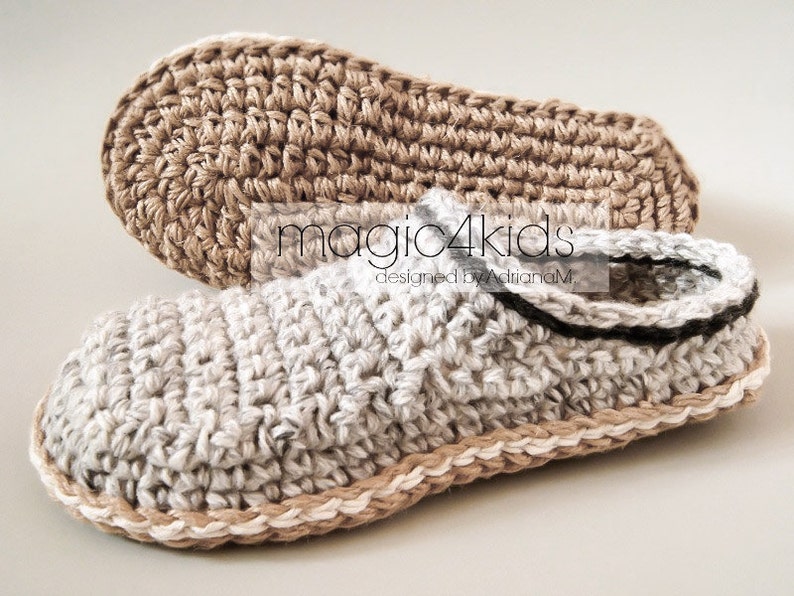 Crochet pattern men basic slippers with rope soles,soles pattern included,scuffs,clogs,loafers,home shoes,adult,teen boys,footwear,cord image 4