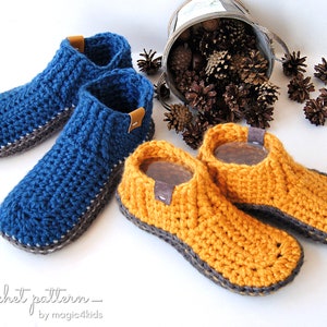 CROCHET PATTERN DAKOTA casual unisex slippers,kids,adults,boys,girls,women,men,winter,loafers,footwear,house shoes,super bulky,moccasins image 4