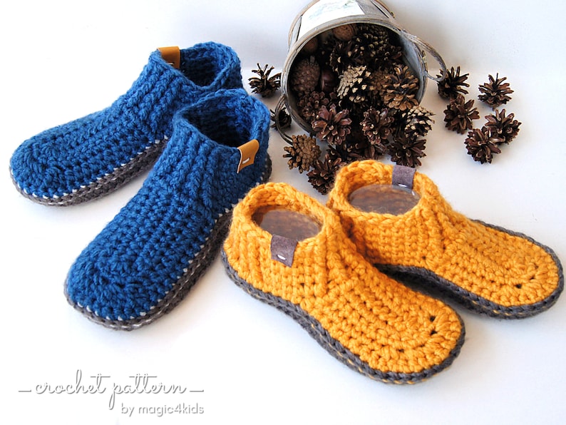 CROCHET PATTERN DAKOTA casual unisex slippers,kids,adults,boys,girls,women,men,winter,loafers,footwear,house shoes,super bulky,moccasins image 4