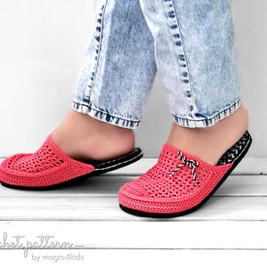 CROCHET PATTERN SUMMER clogs on flip-flop flat soles,women sizes,adult,girl,young,outdoor shoes,footwear,closed toe,slippers,boots,flats image 3