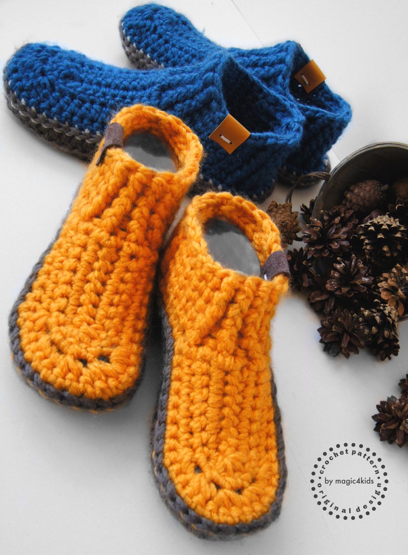 CROCHET PATTERN DAKOTA casual unisex slippers,kids,adults,boys,girls,women,men,winter,loafers,footwear,house shoes,super bulky,moccasins image 6