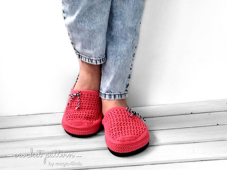 CROCHET PATTERN SUMMER clogs on flip-flop flat soles,women sizes,adult,girl,young,outdoor shoes,footwear,closed toe,slippers,boots,flats image 1