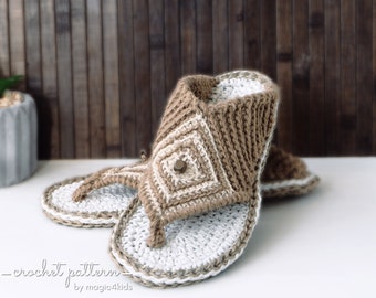 Tutoriel crochet- string sandales avec semelles en corde,chaussons crochet,tongs,tutoriel de plante inclus,femmes,filles,adultes