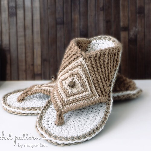 Åre valg rustfri Crochet Pattern Thong Sandals With Rope Solesslip - Etsy